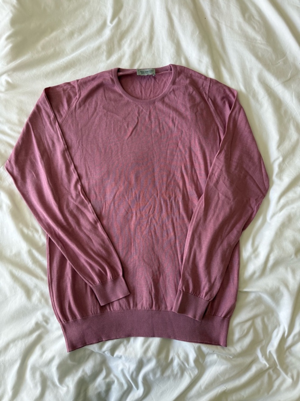 John Smedley Men's Crewneck Sweater in Dusty Rose